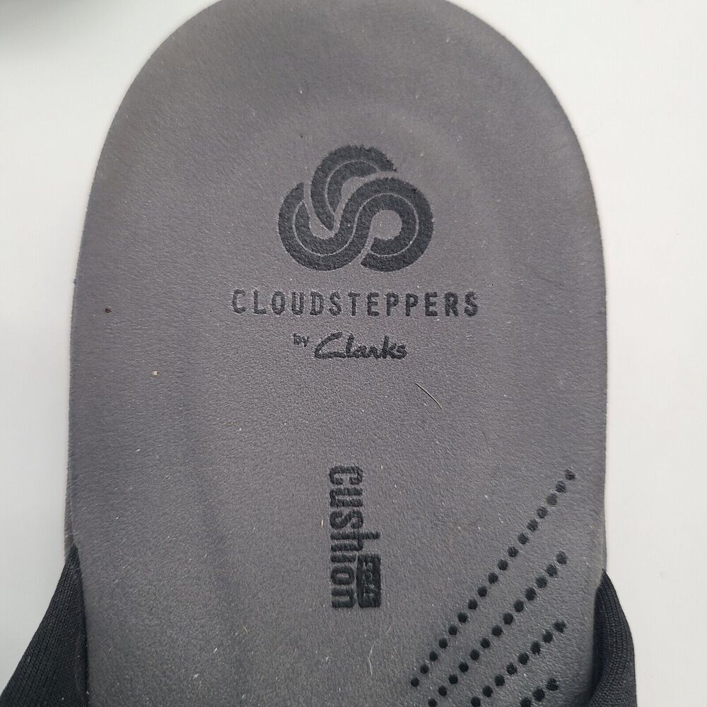 CLARKS Glison Cloudsteppers Size 11 Black Women Flip Flop Wedge Sandals MSRP $65 - Picture 4 of 8